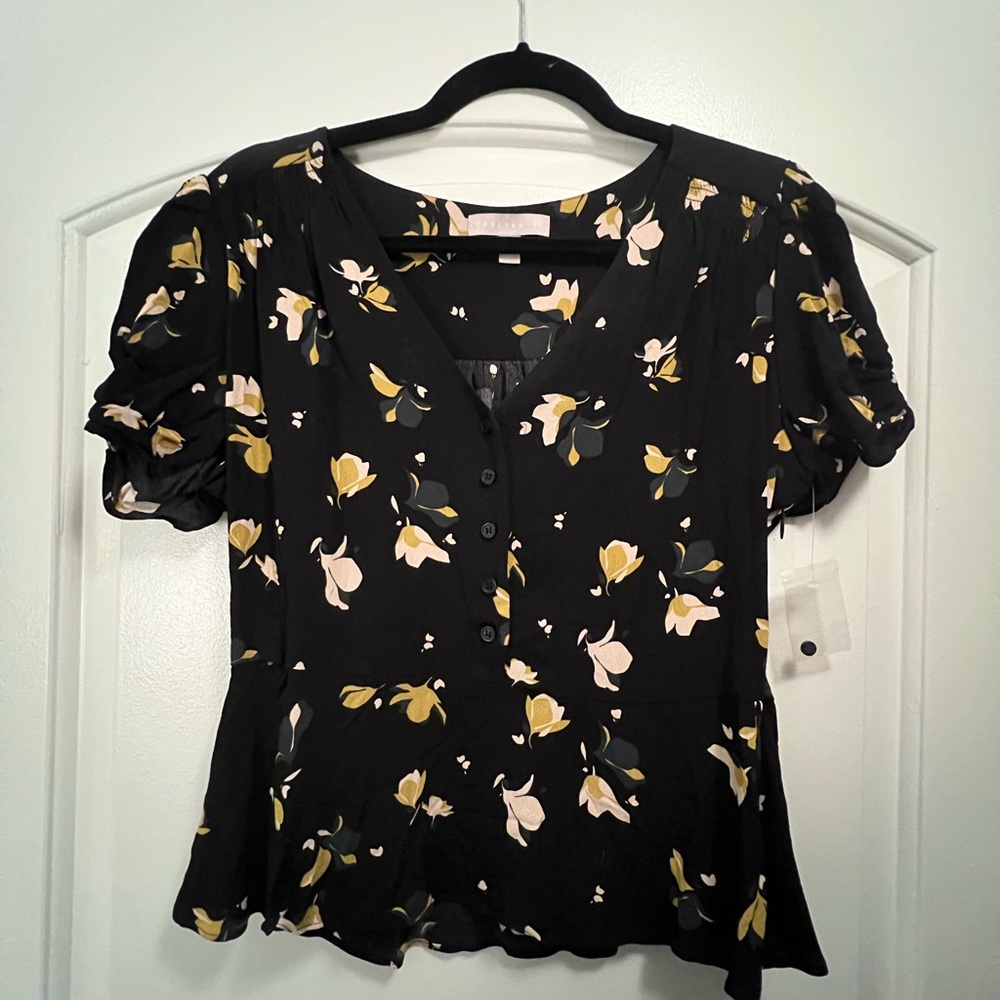 NEW Floral Black Blouse